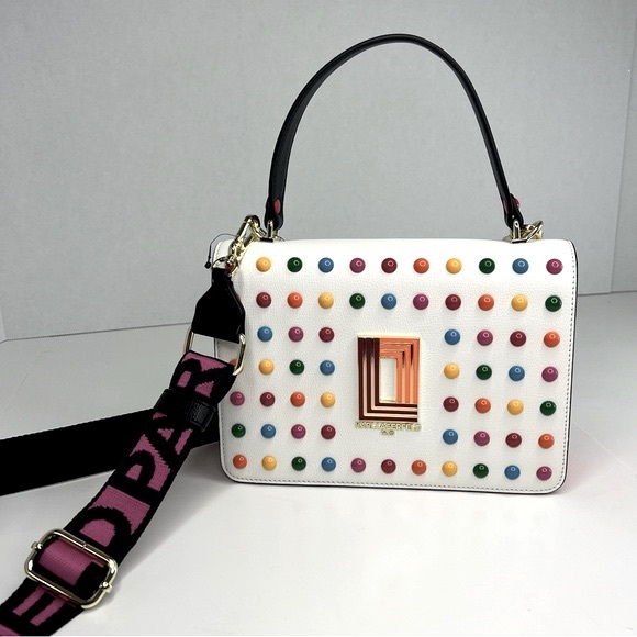 Karl Lagerfeld Paris Simone Rainbow Studded Crossbody - Picture 3 of 14